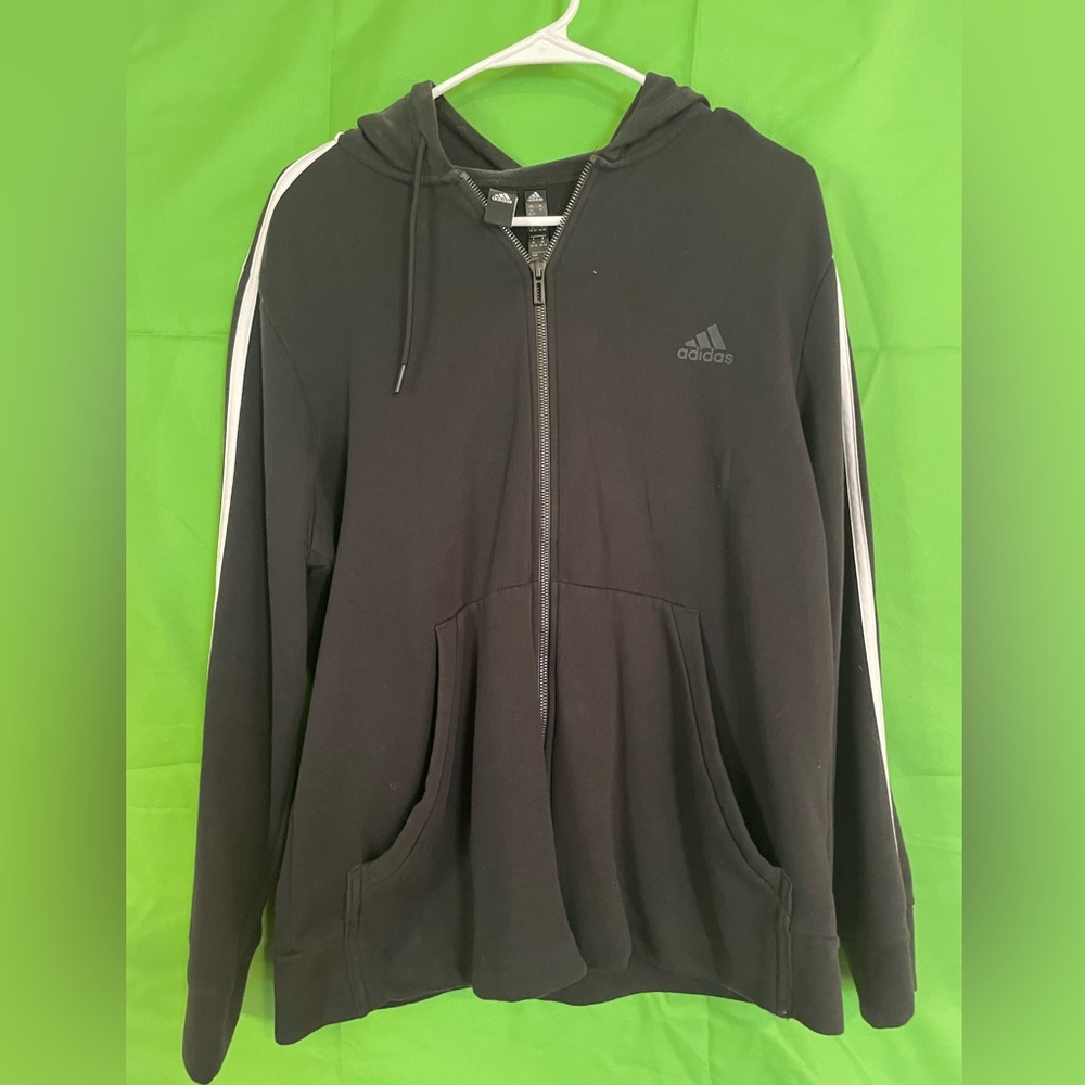 Black womans Adidas zip up hoodie